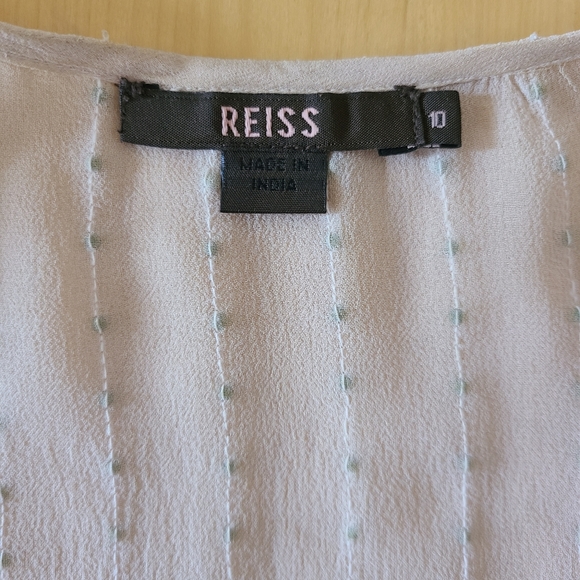 Reiss silk blouse w/ beading, silk lining - sz 10 - Picture 11 of 14